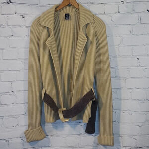 Gap Open Cardigan Sweater with Multi-Color Belt Size M